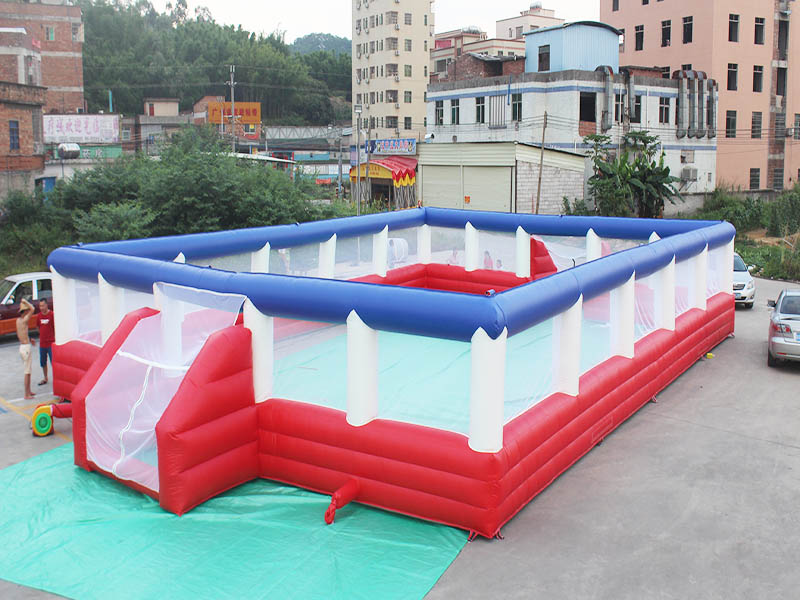 Large inflatable football pitch