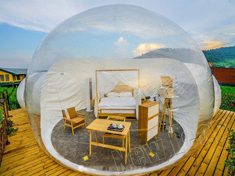 Inflatable bubble dome tent