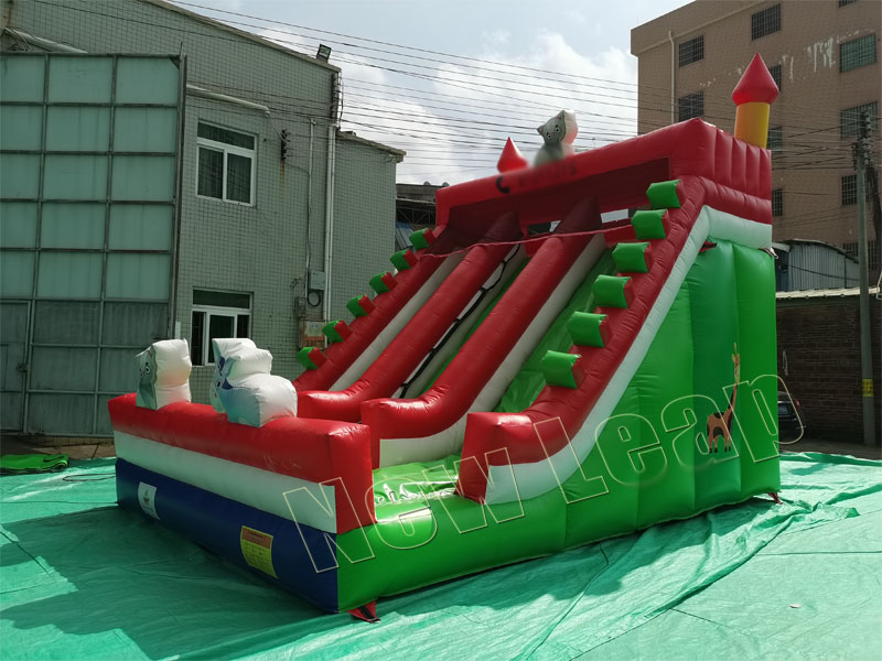 dual lane inflatable slide