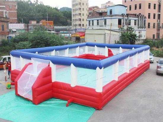 barato Newleap personalizado juegos de fútbol inflables de arena de fútbol al aire libre