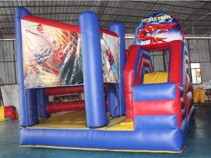 Spiderman inflatable jumping castle with slide