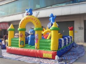 inflatable blue cat world castle