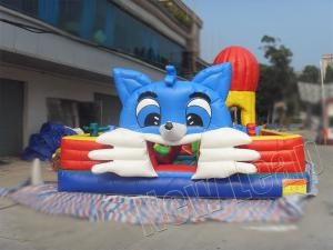 blue cat inflatable playground
