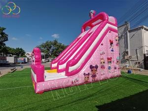 Tobogán inflable rosa para niña de cumpleaños LOL, tobogán hinchable para saltar